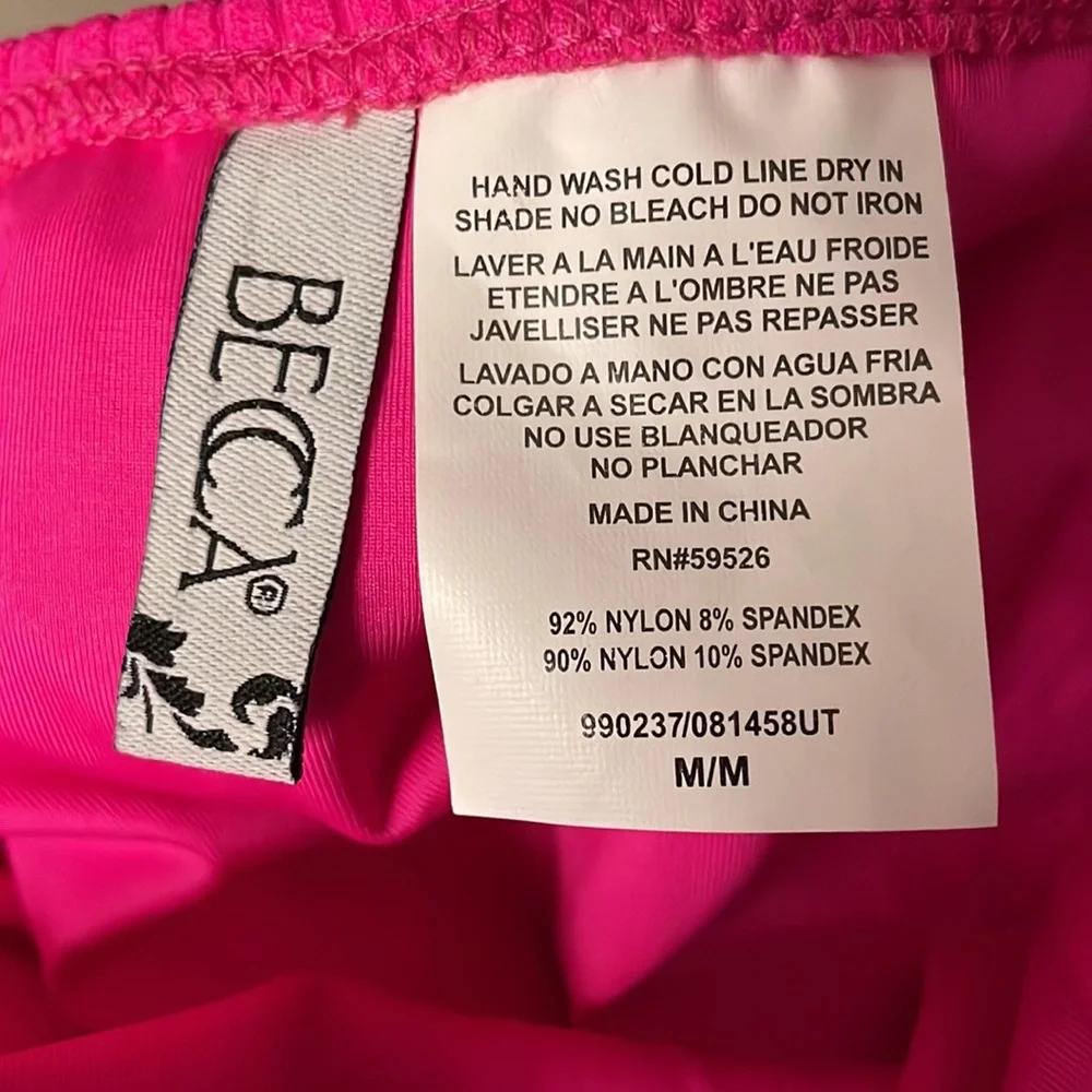 NWT Becca one piece cut out pink bathing suit-Size Med - Picture 5 of 8